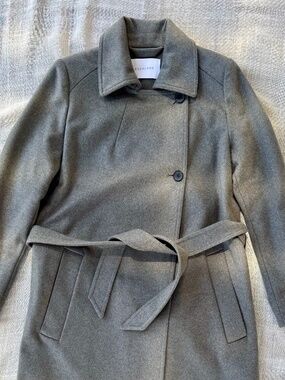 Everlane Wool Cashmere Blend Trench Coat Gray Small